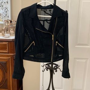 Thalia sodi black jacket with gold hardware trim sheet M